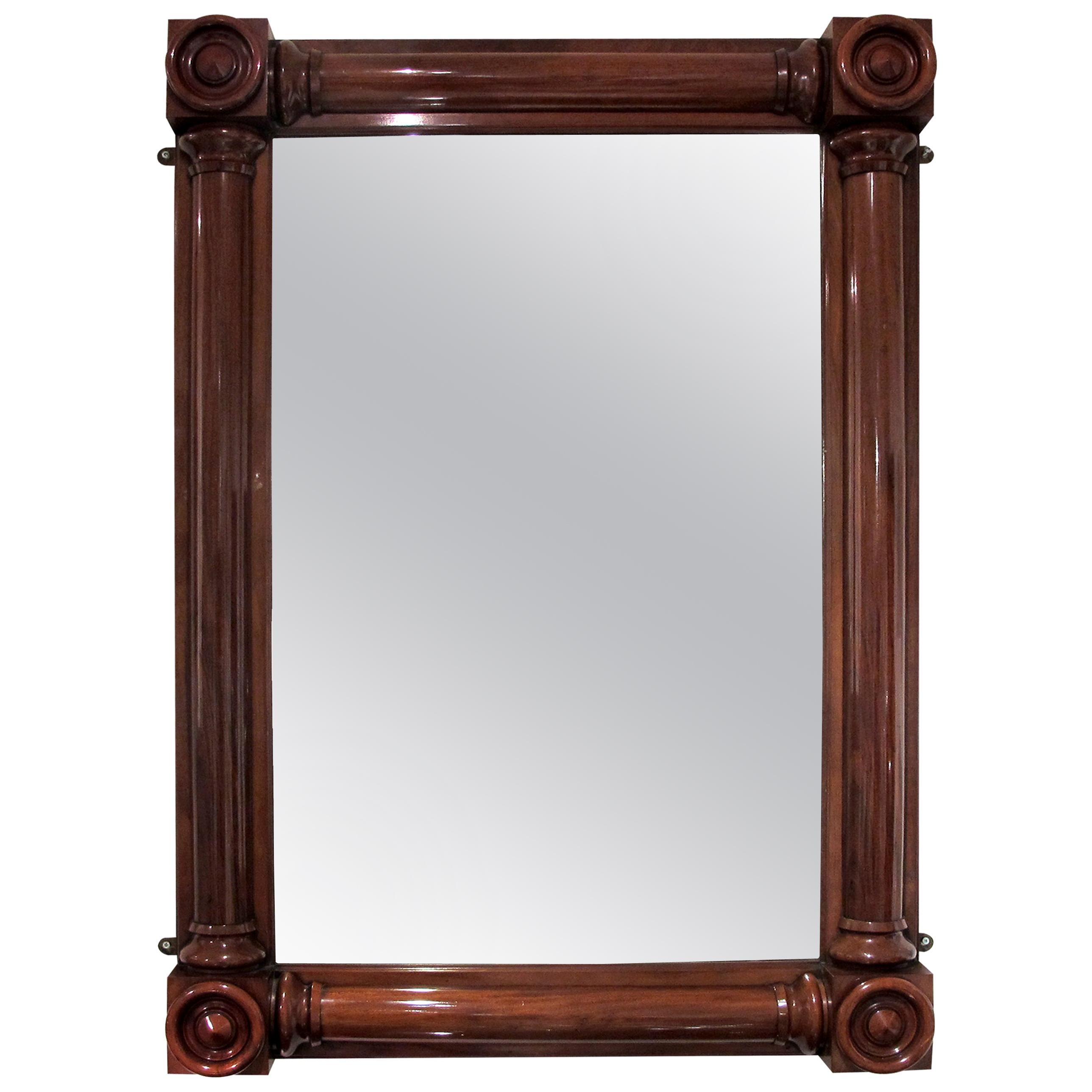 1830s English William IV Large Rectangular Carved Mahogany Overmantle Mirror For Sale at 1stDibs