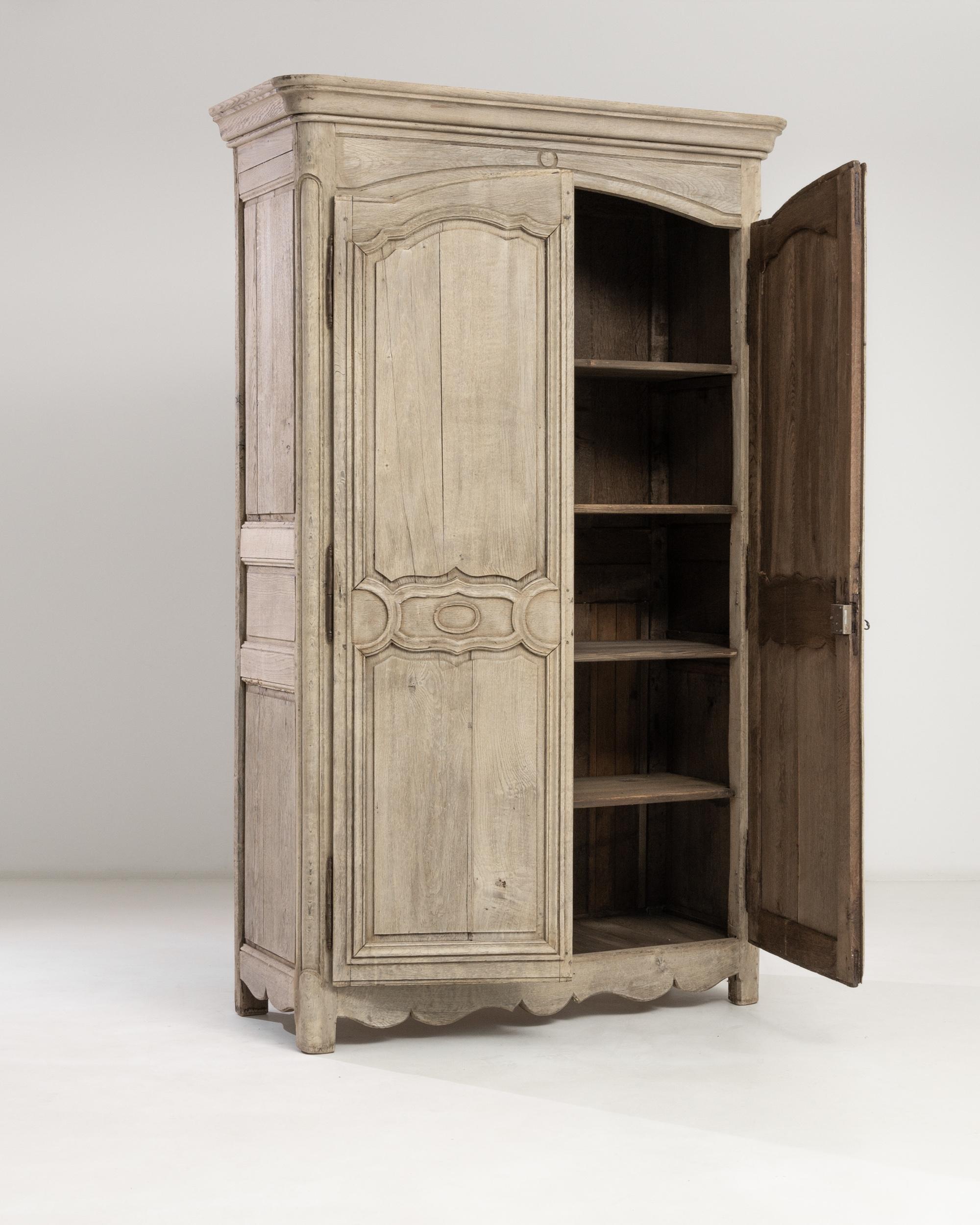 French Provincial 1830s French Bleached Oak Cabinet