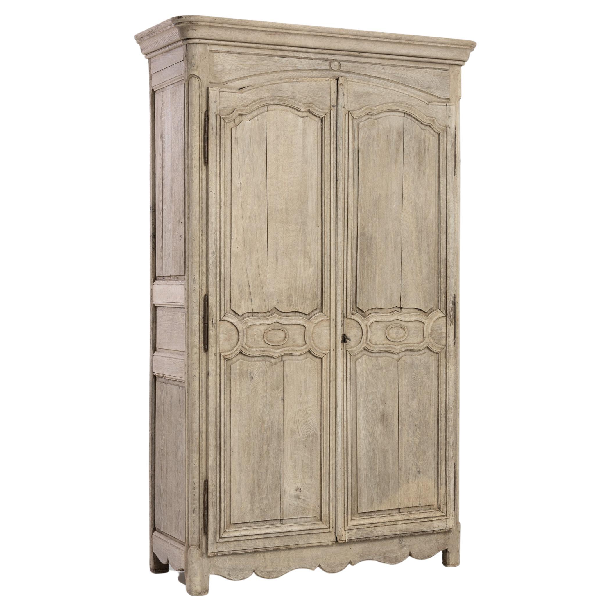 1830s French Bleached Oak Cabinet