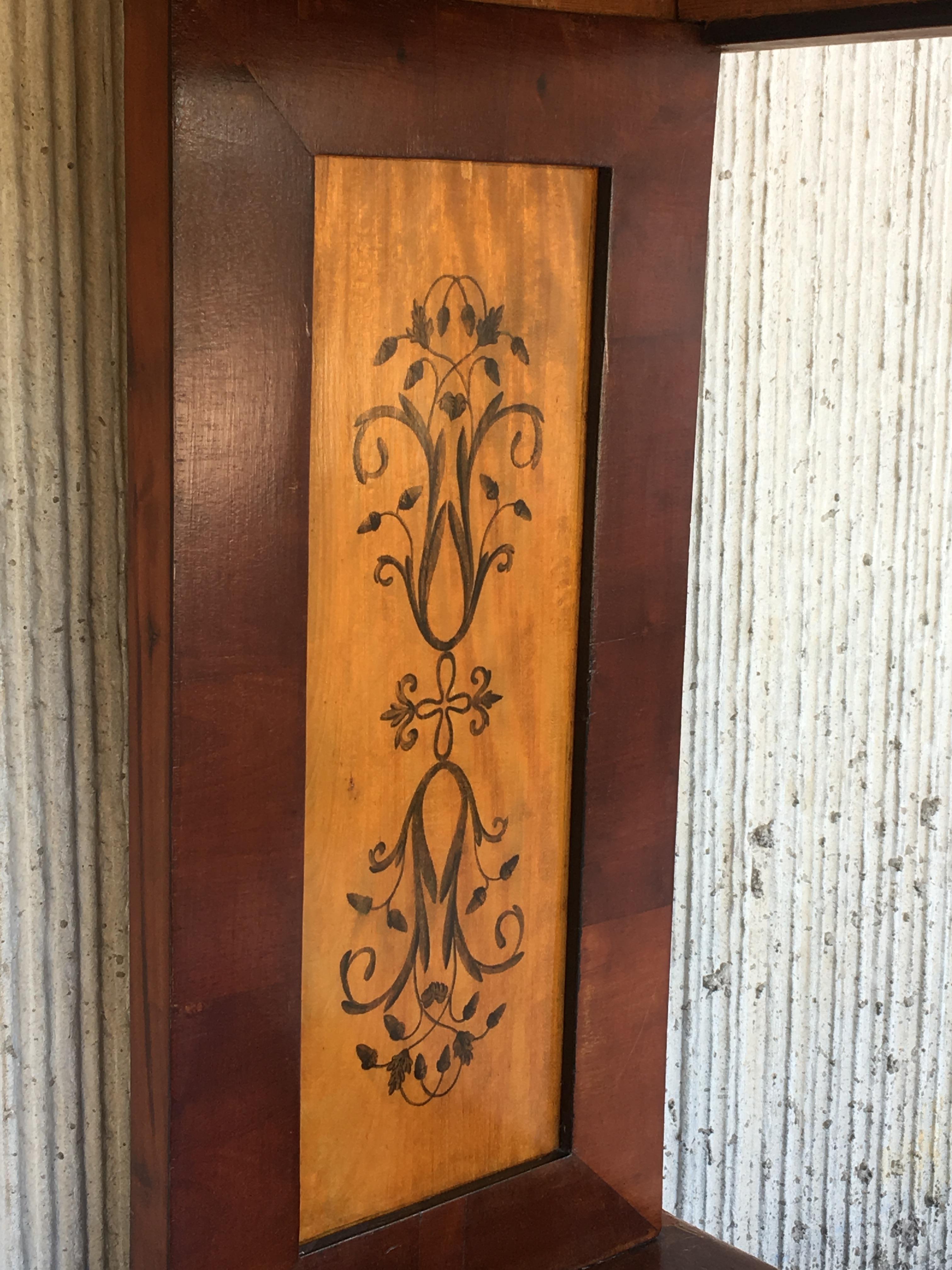 1830s French Empire Marquetry Console Table in Rosewood and Maple For Sale 6