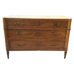 1830s French Louis XVI Dresser with Marble Top