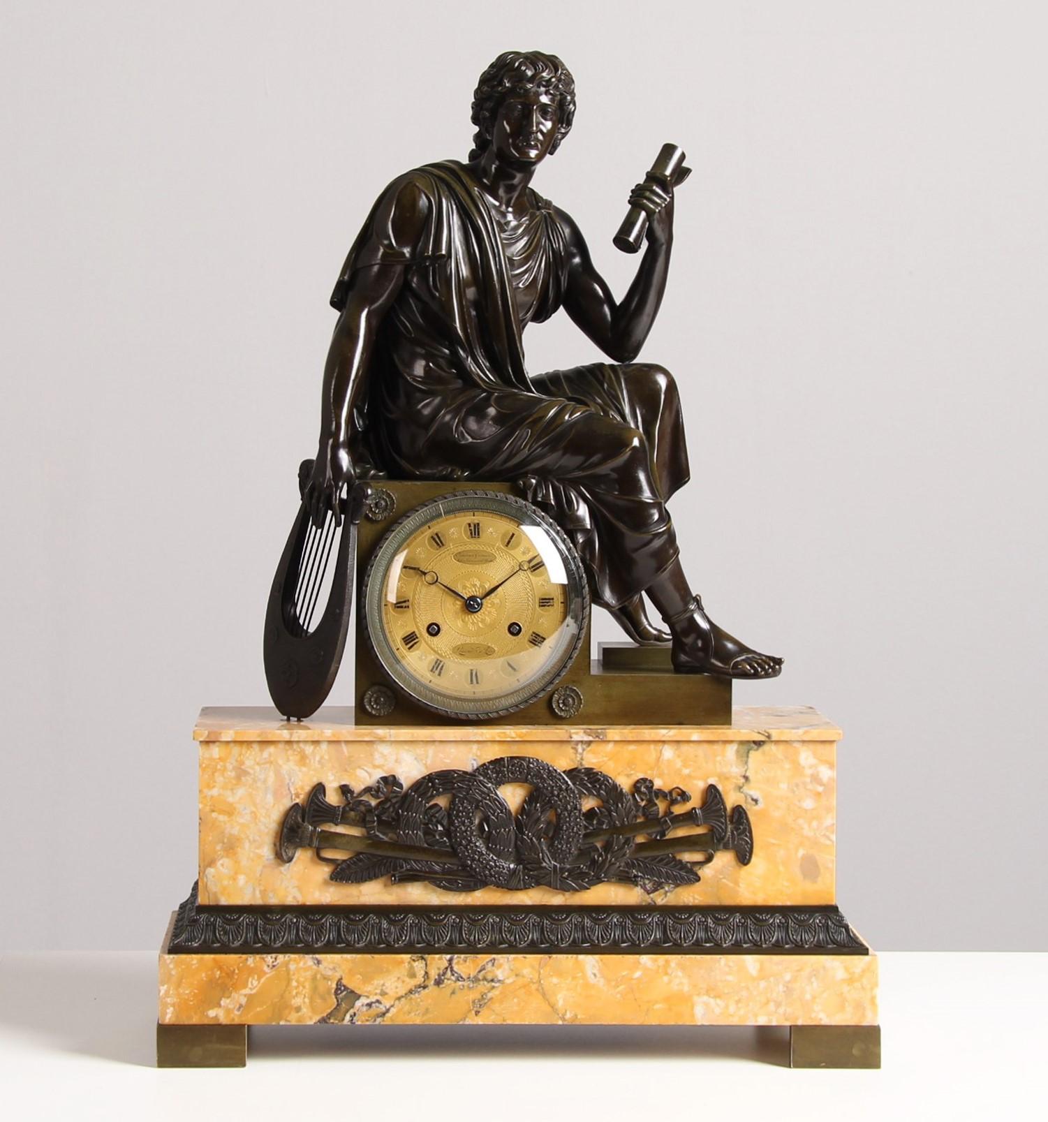 Orologio da tavolo francese del 1830, firmato LESIEUR, Paris, Pendule 