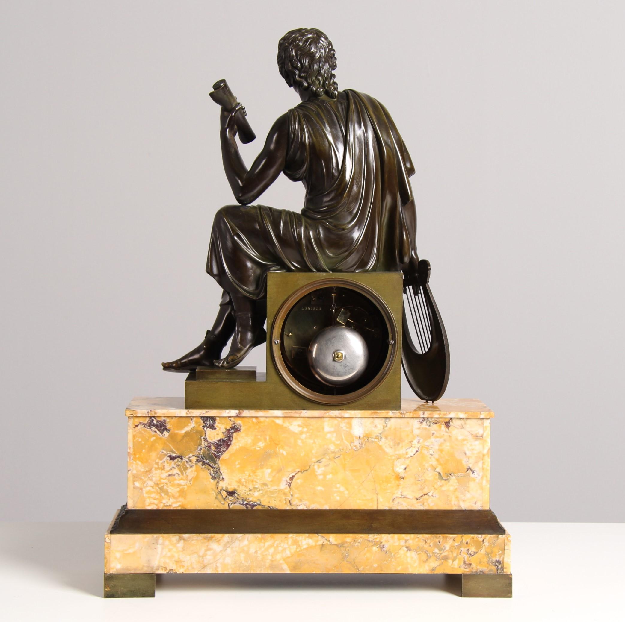 Orologio da tavolo francese del 1830, firmato LESIEUR, Paris, Pendule 