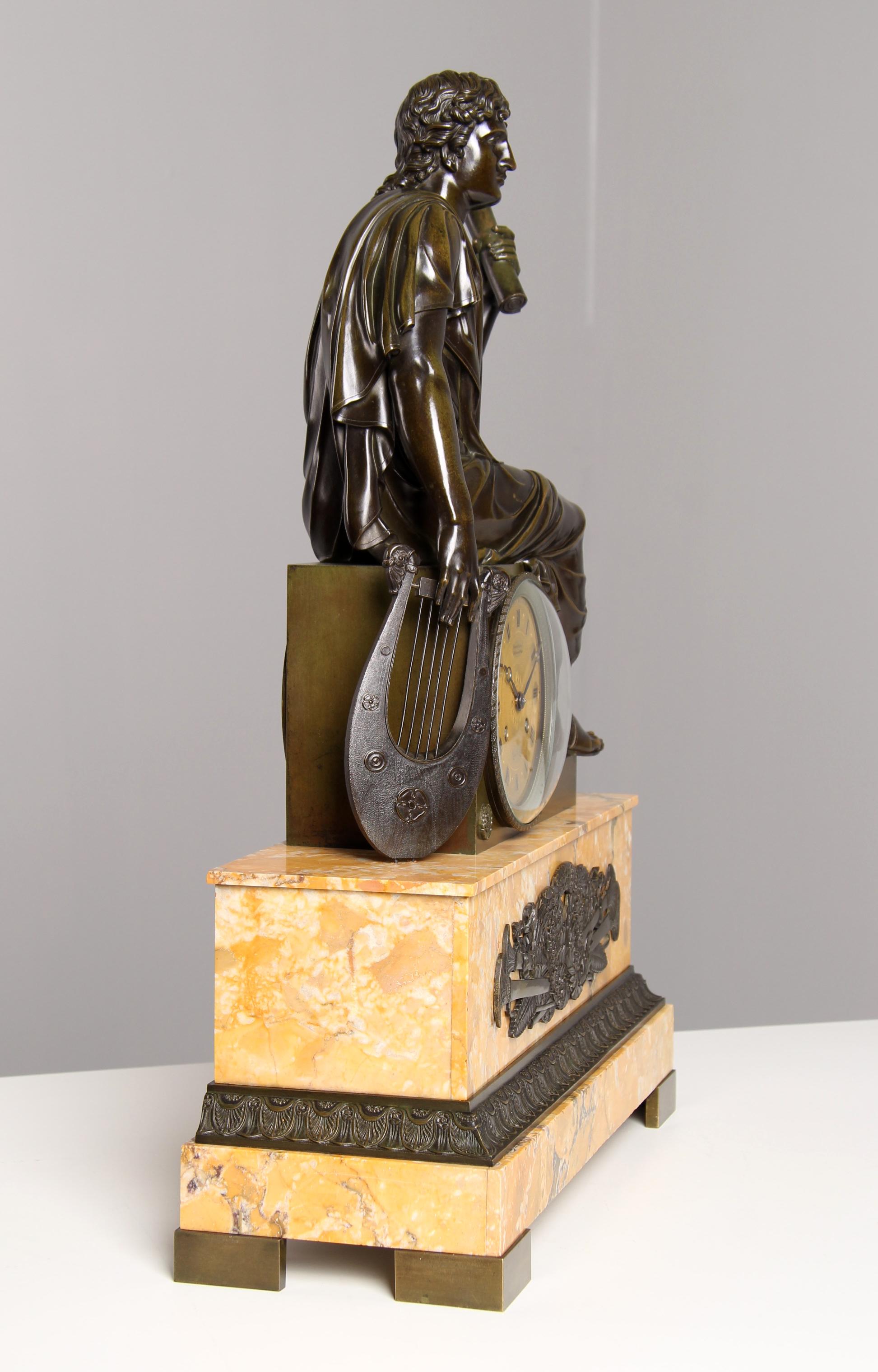 Orologio da tavolo francese del 1830, firmato LESIEUR, Paris, Pendule 