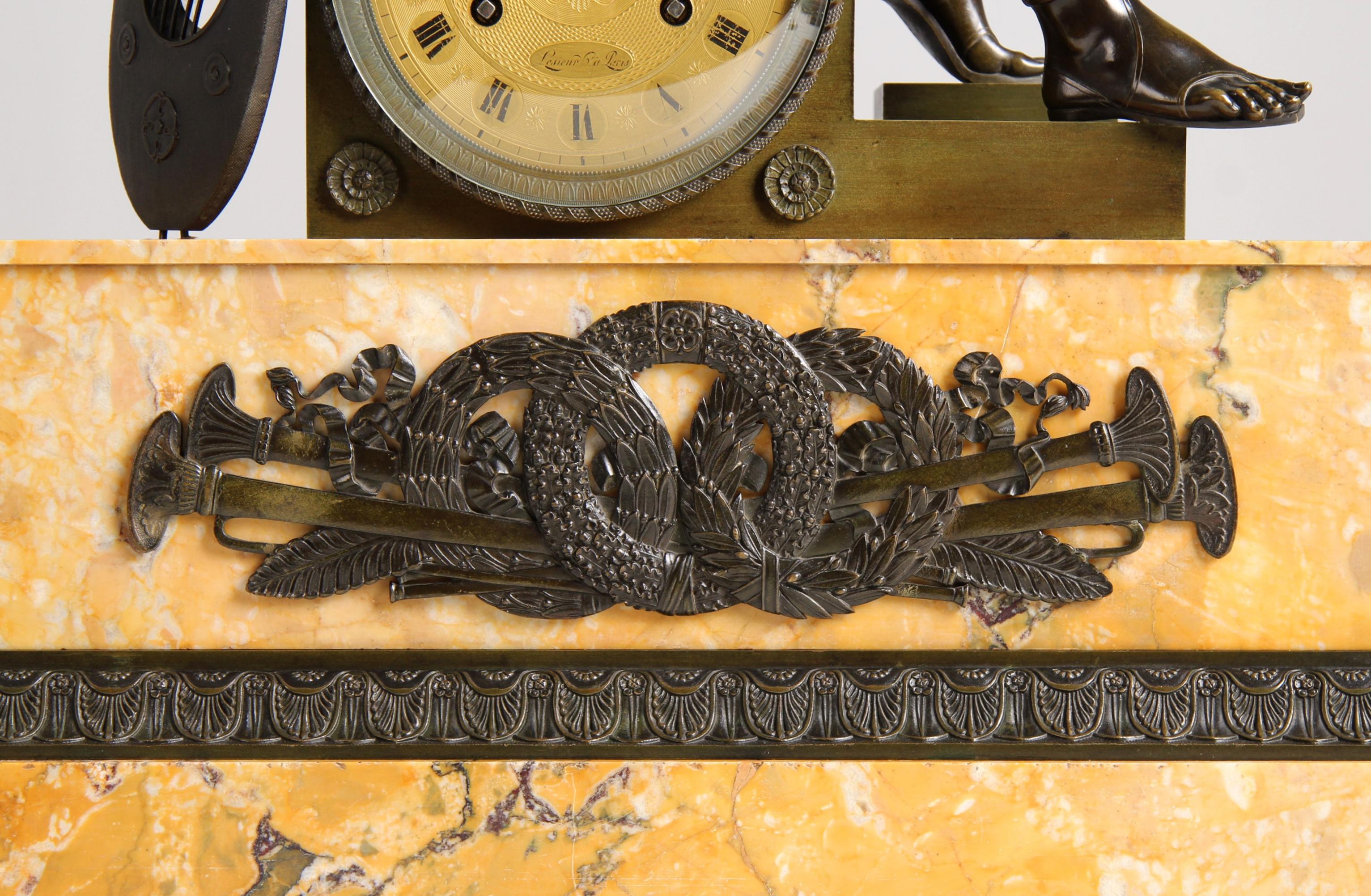 Metà XIX secolo Orologio da tavolo francese del 1830, firmato LESIEUR, Paris, Pendule 