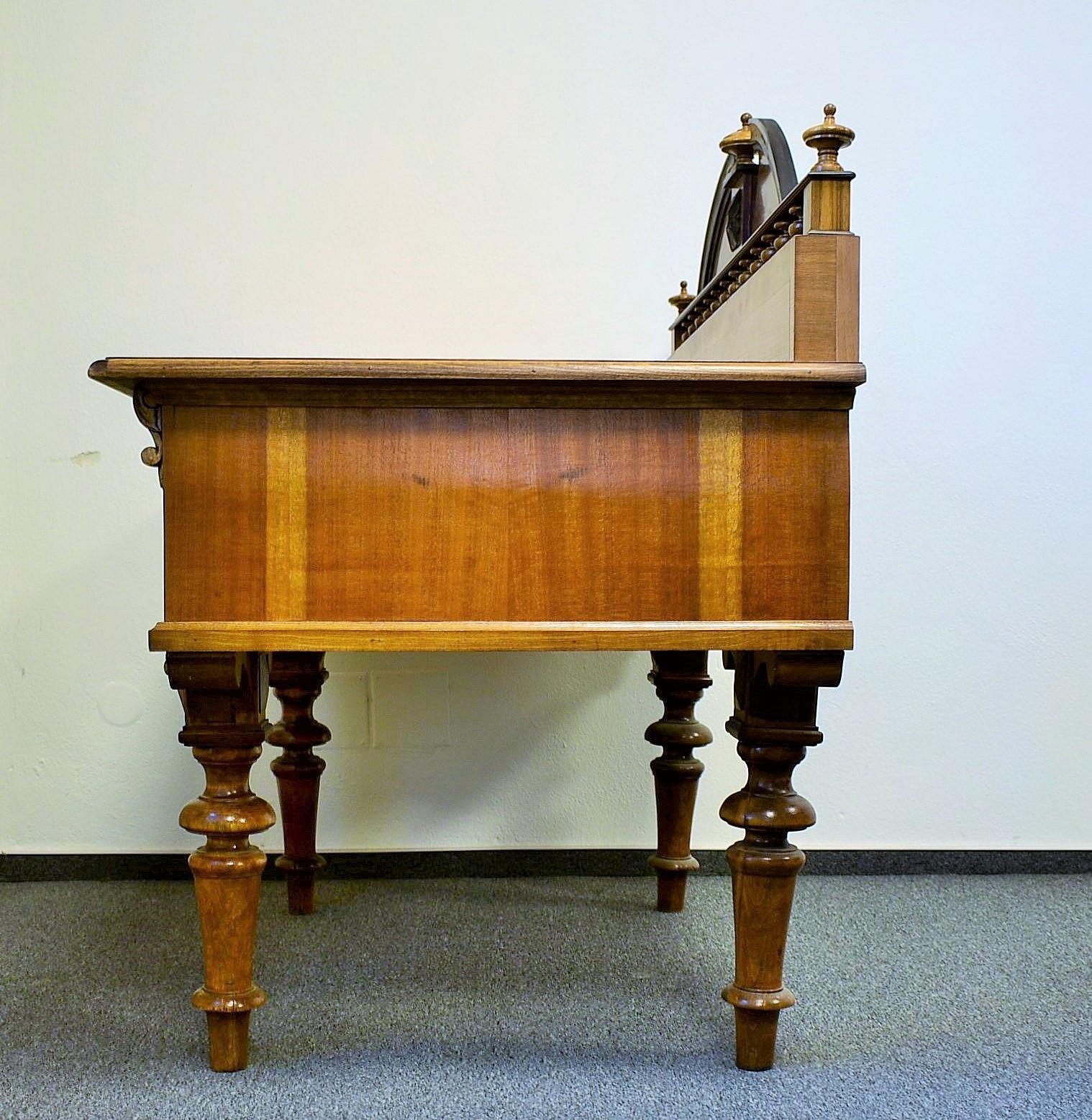1830s Historic Office table, walnut wood, Czechoslovakia For Sale 5