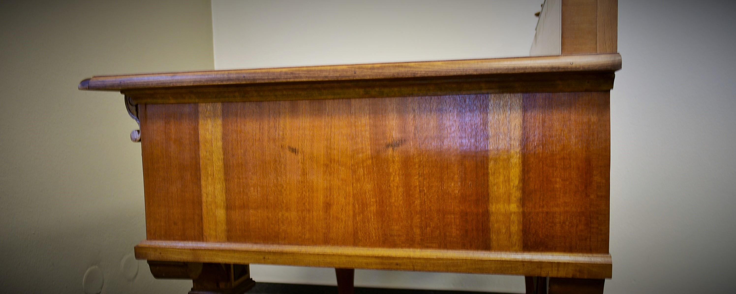 1830s Historic Office table, walnut wood, Czechoslovakia For Sale 6