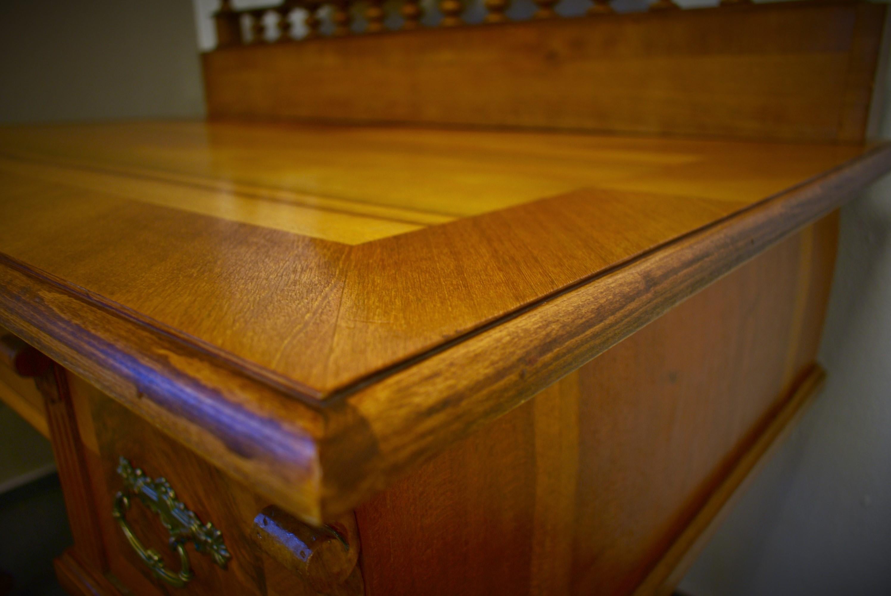1830s Historic Office table, walnut wood, Czechoslovakia For Sale 13