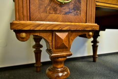 1830s Historic Office table, walnut wood, Czechoslovakia