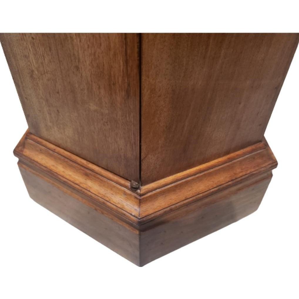 Hand-Crafted 1830s Italian Hexagonal Pedestal Pilar Maple Cupboards End Tables, a Pair