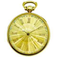 Vintage 1830s John Moncas Liverpool 18 Karat Gold Pocket Watch with Fussee Movement