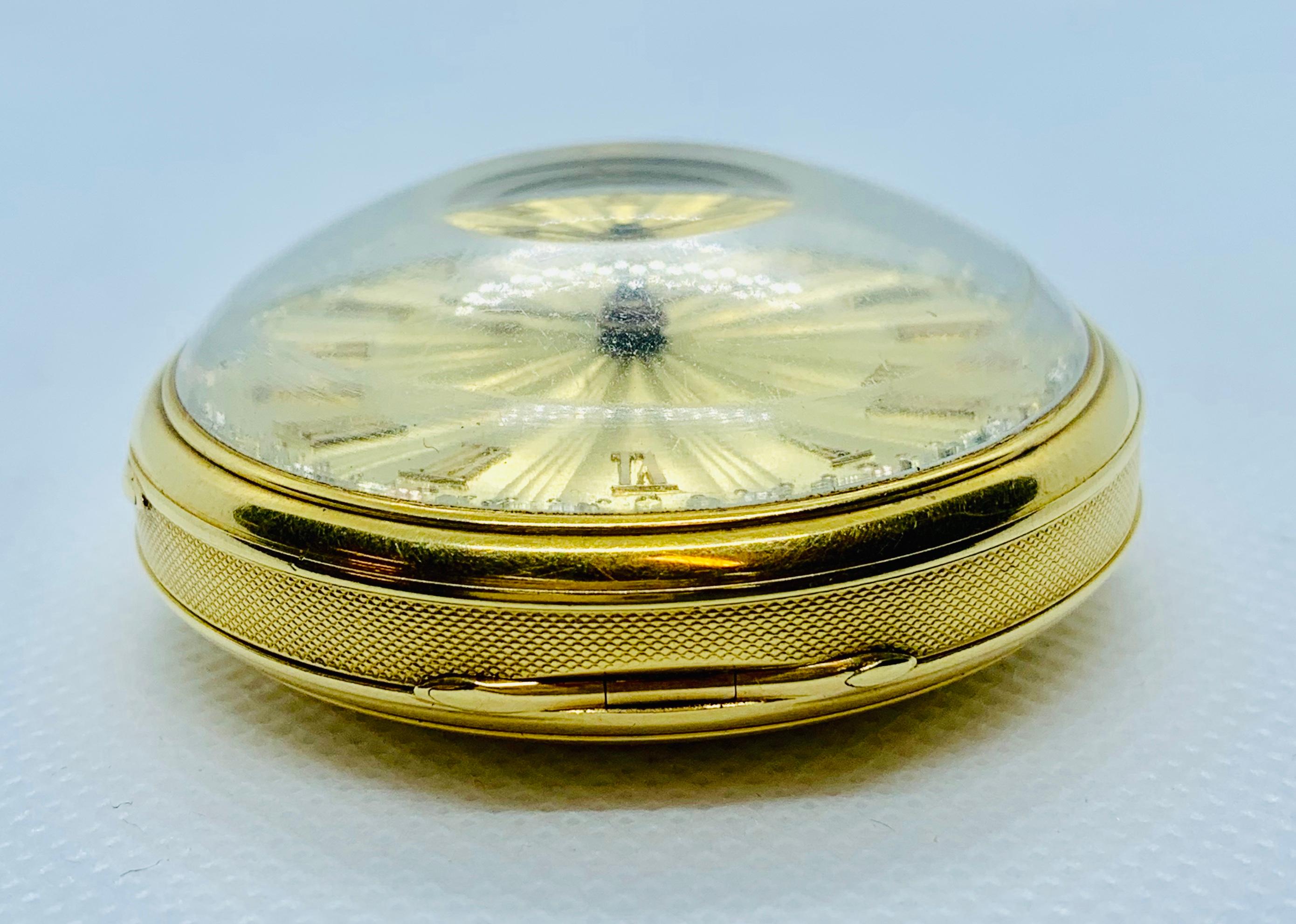 1830s John Moncas Liverpool 18 Karat Gold Pocket Watch with Fussee Movement 1