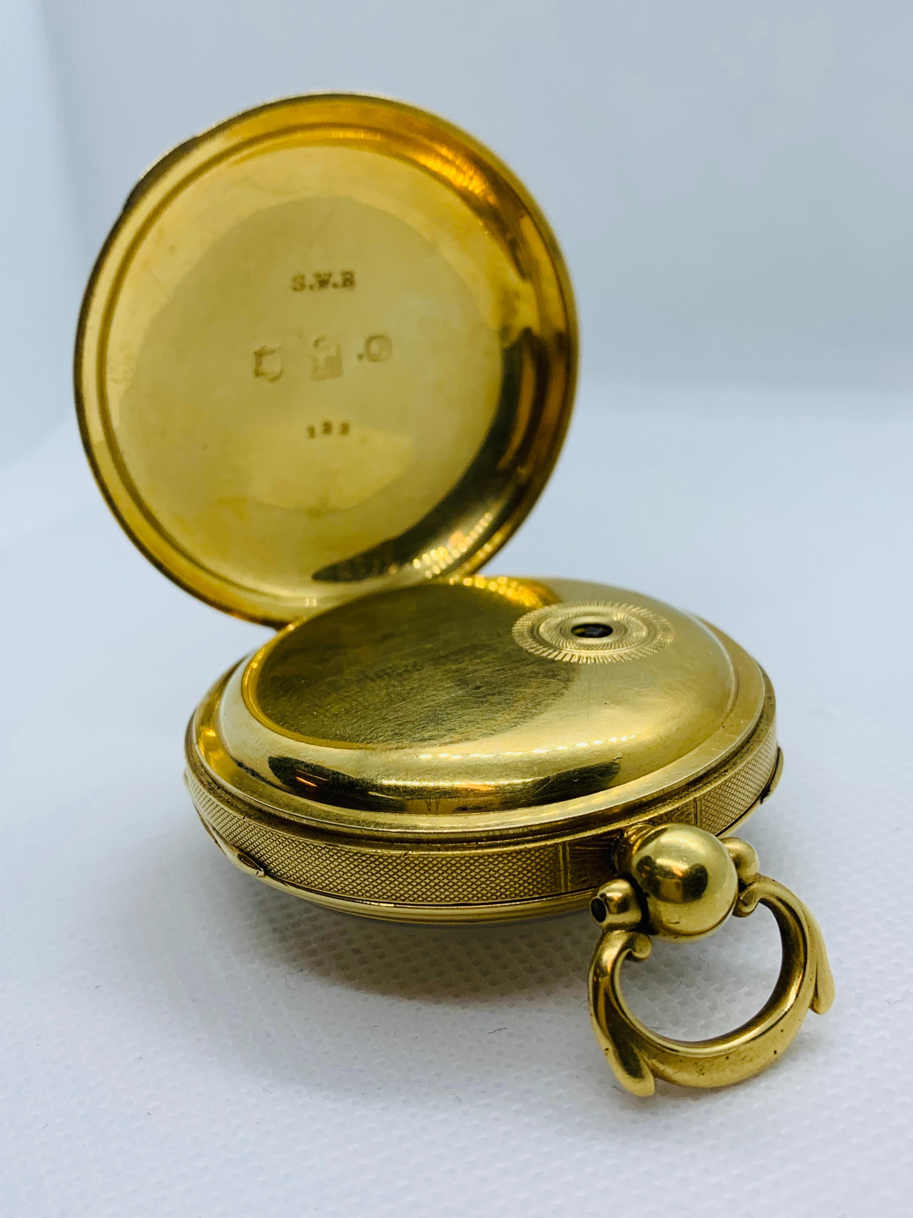 1830s John Moncas Liverpool 18 Karat Gold Pocket Watch with Fussee Movement 6