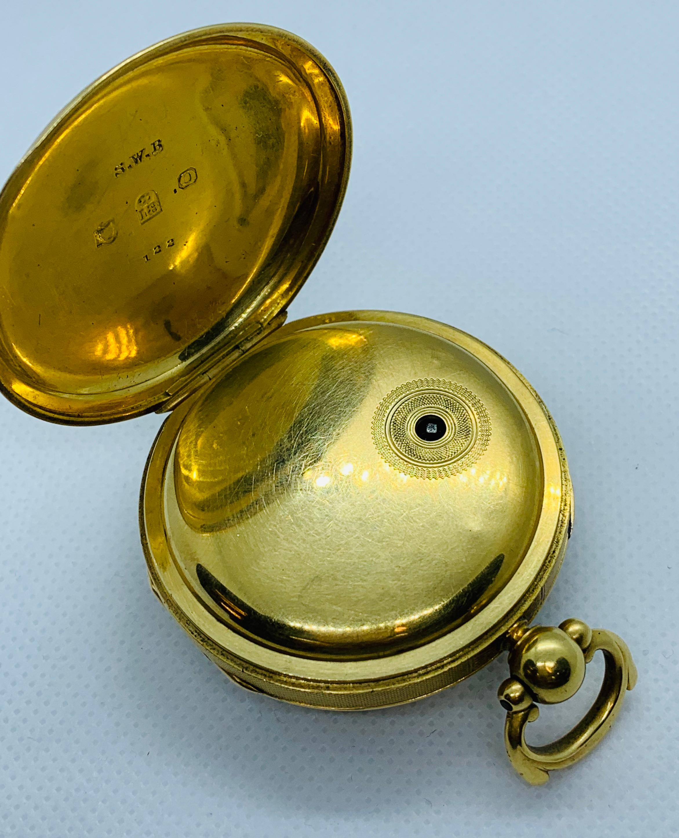 1830s John Moncas Liverpool 18 Karat Gold Pocket Watch with Fussee Movement 7