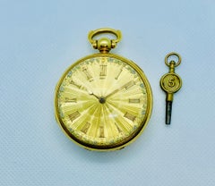 1830s John Moncas Liverpool 18 Karat Gold Pocket Watch with Fussee Movement