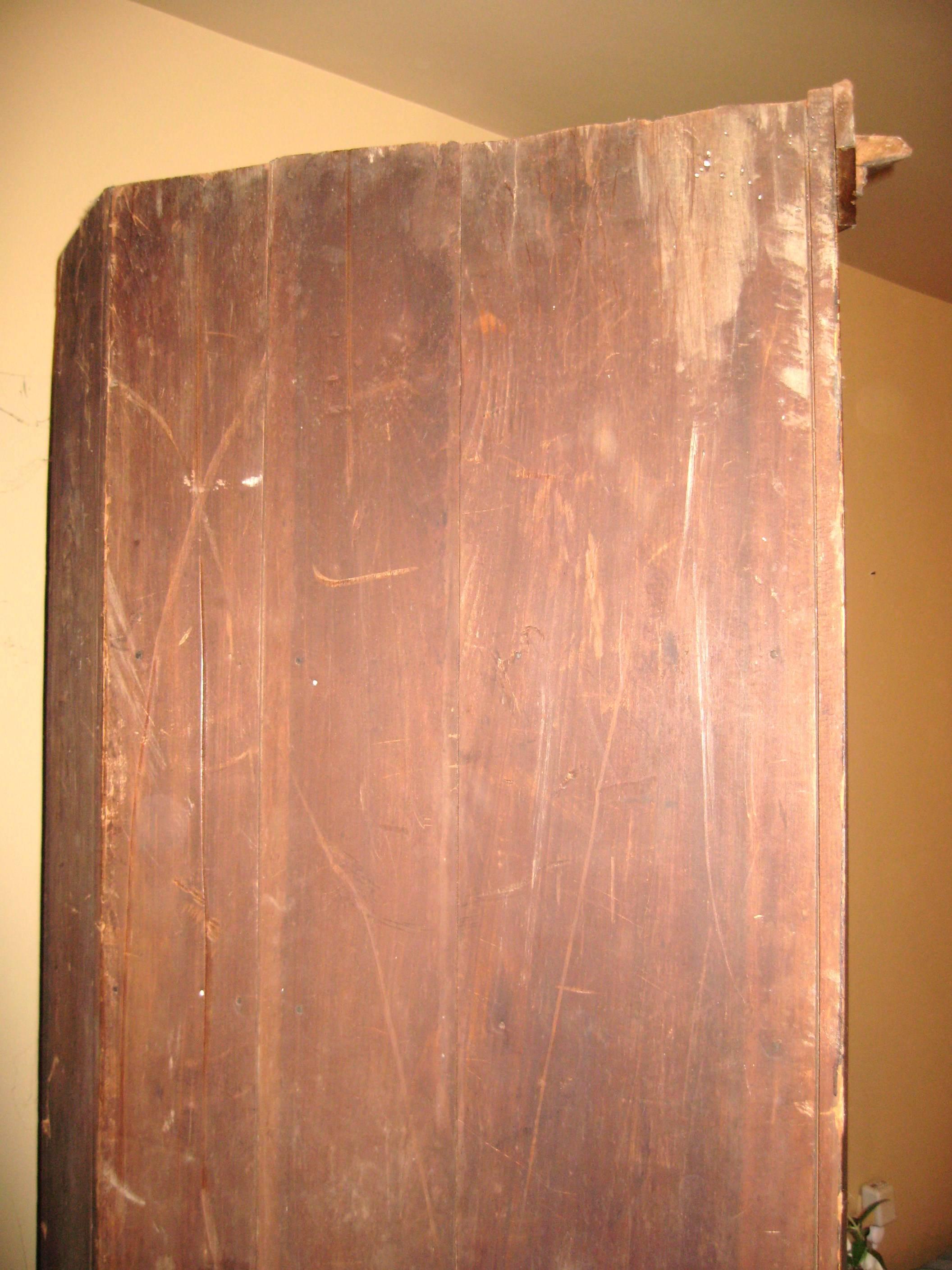 1830s Primitive Farmhouse Corner Cupboard Pine Cabinet For Sale 2
