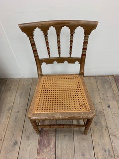 1830s small English Moorish side chair with canned seat