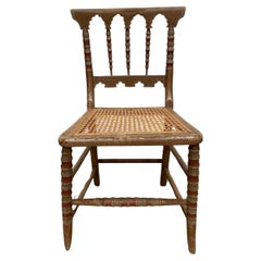 1830s small English Moorish side chair with canned seat