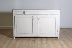 1830s Swedish Grey Painted Sideboard with Single Drawer over Two Doors