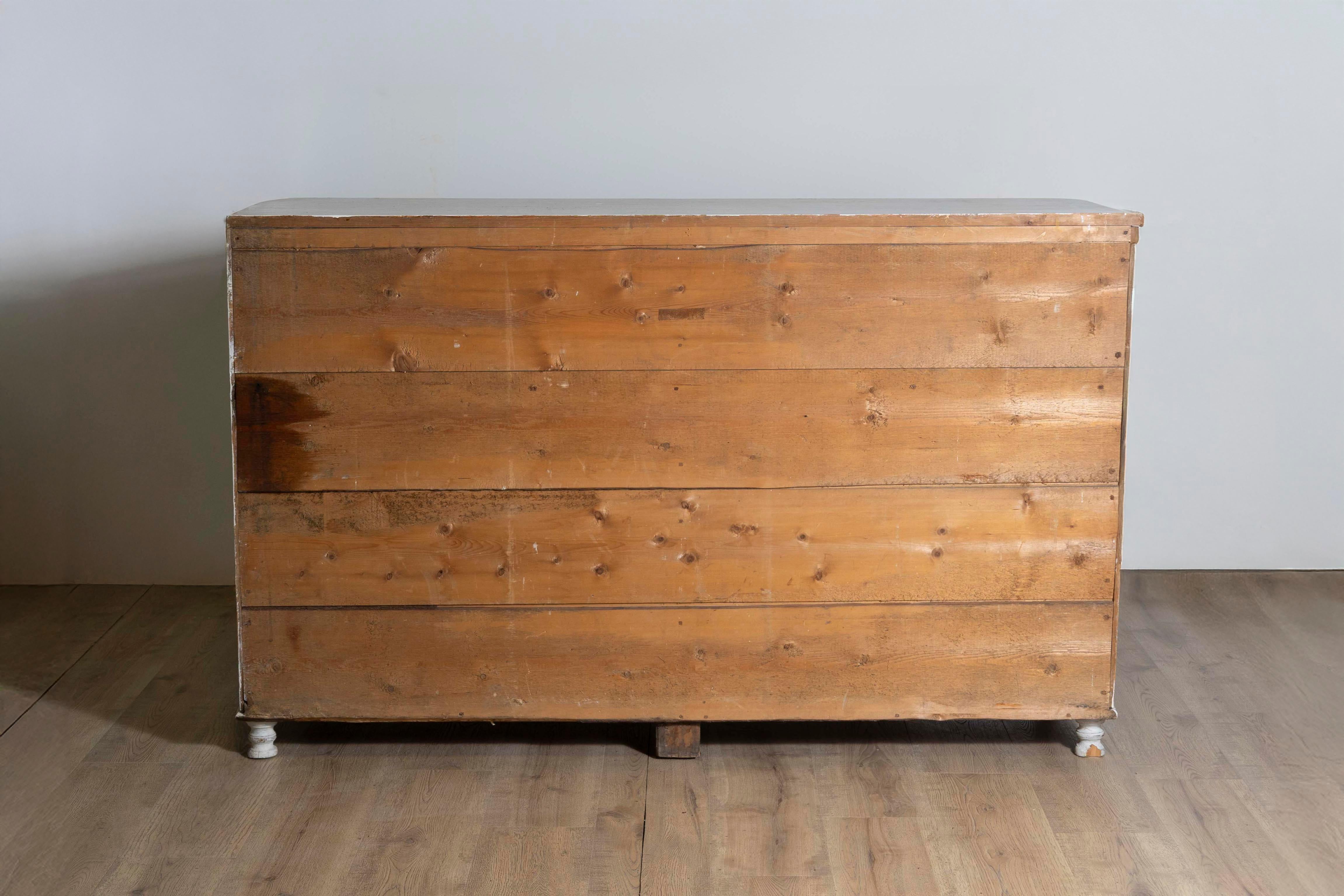 1830s Swedish Grey Painted Sideboard with Single Drawer over Two Doors For Sale 1
