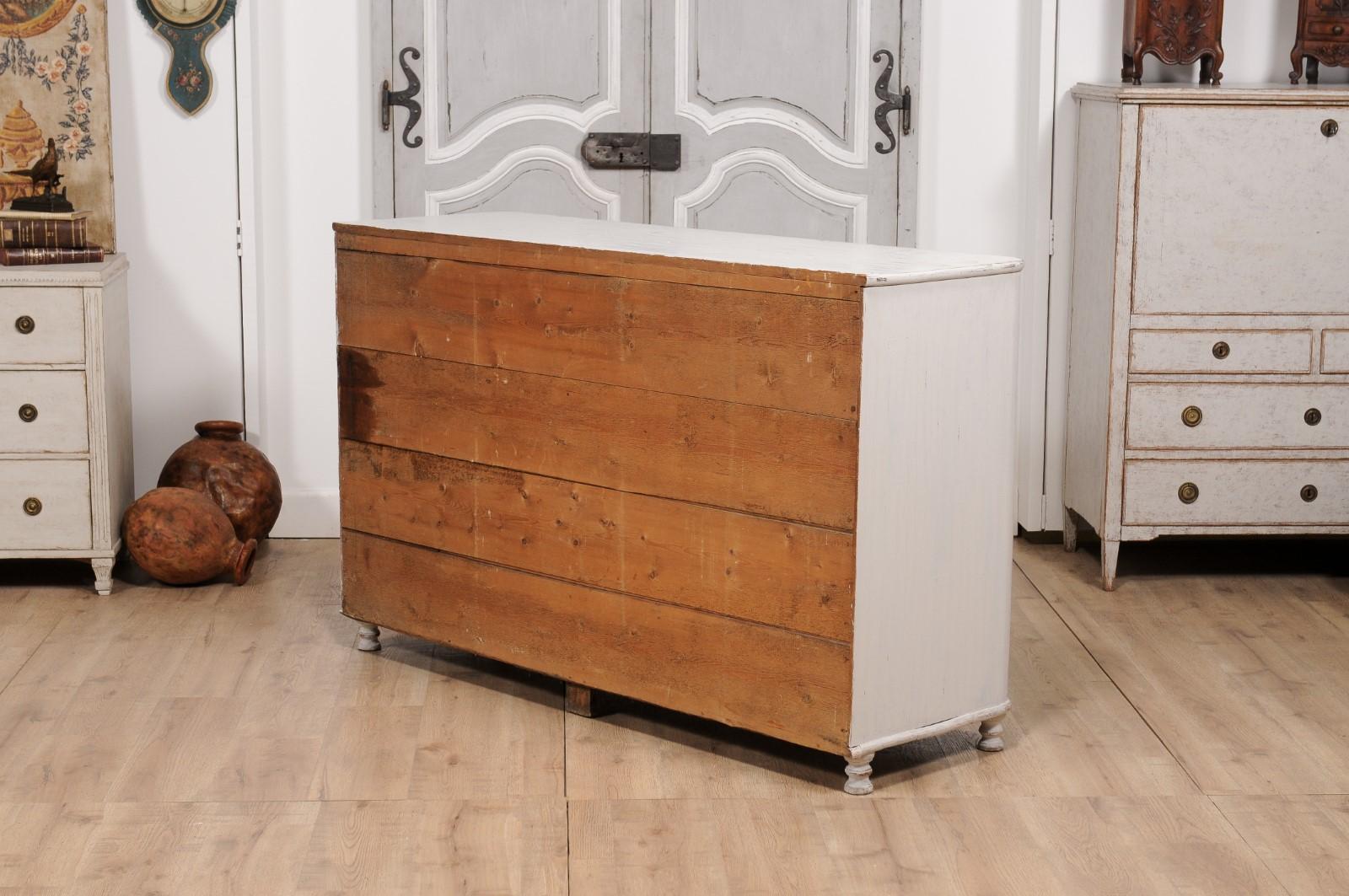 1830s Swedish Grey Painted Sideboard with Single Drawer over Two Doors For Sale 1