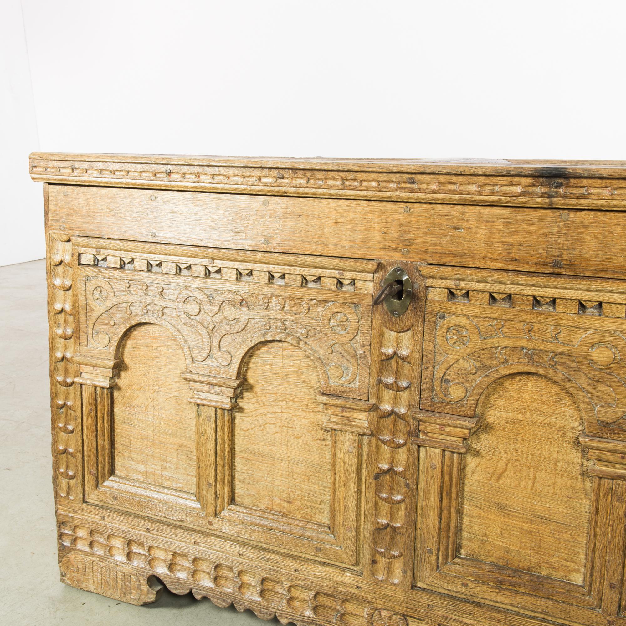 1831 Belgian Wooden Trunk with Original Patina 7