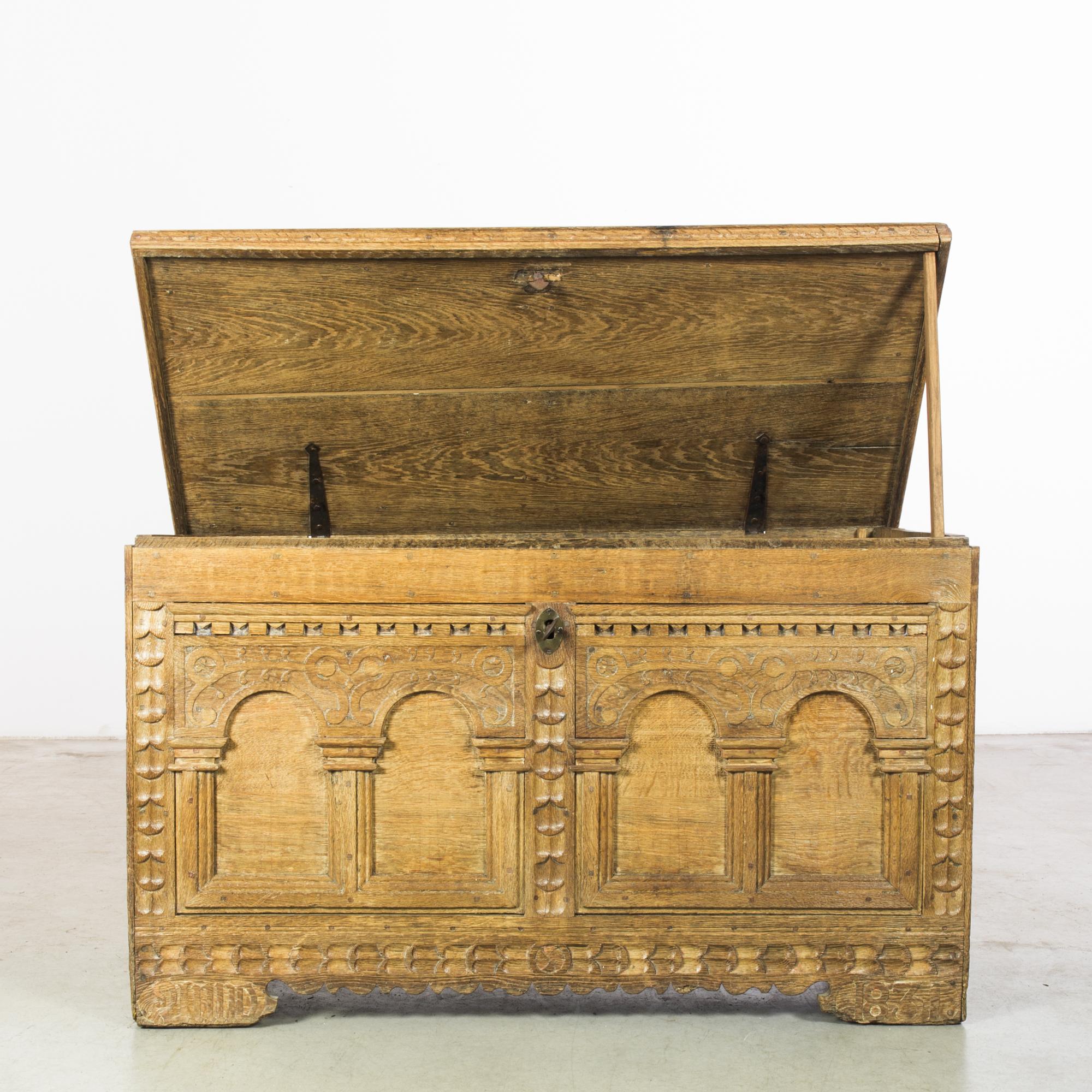 1831 Belgian Wooden Trunk with Original Patina 3