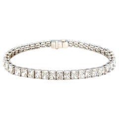 18,32 Karat natürlicher Strahlenschliff Diamant-Tennisarmband, 18K Weißgold 7 lang.