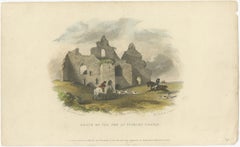 1832 Hand-Colored Engraving - "Death of the Fox at Tutbury Castle" by W. B. Scot