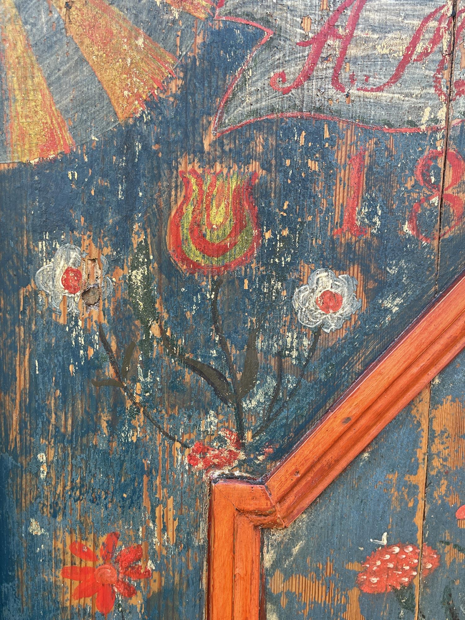 Armario pintado con flores azules de 1833 7