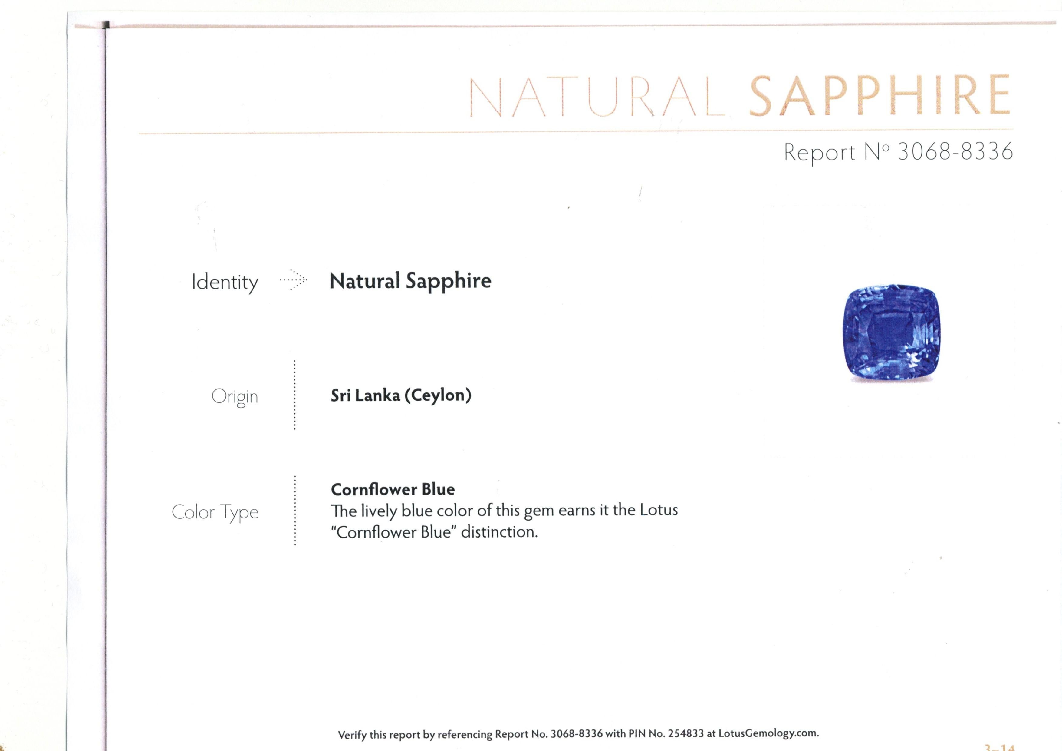 18.33 Carat Ceylon Unheated Sapphire Ring For Sale 6