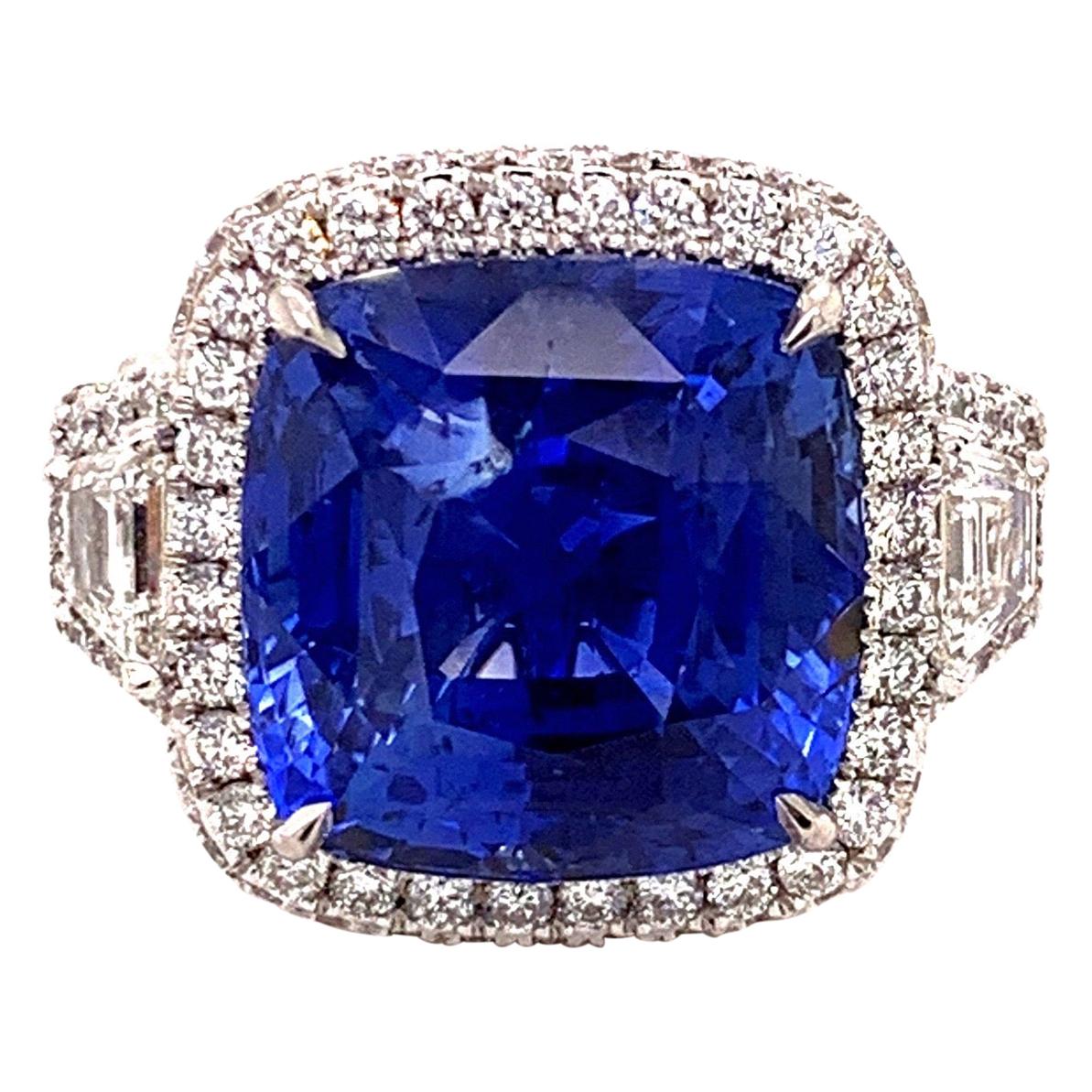 18.33 Carat Ceylon Unheated Sapphire Ring For Sale