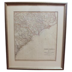 Antique 1833 Map of Eastern North & South Carolina, Printed in 1844