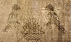 1833 Sampler Made by Ann Crehlow in Antique Pine Frame, English