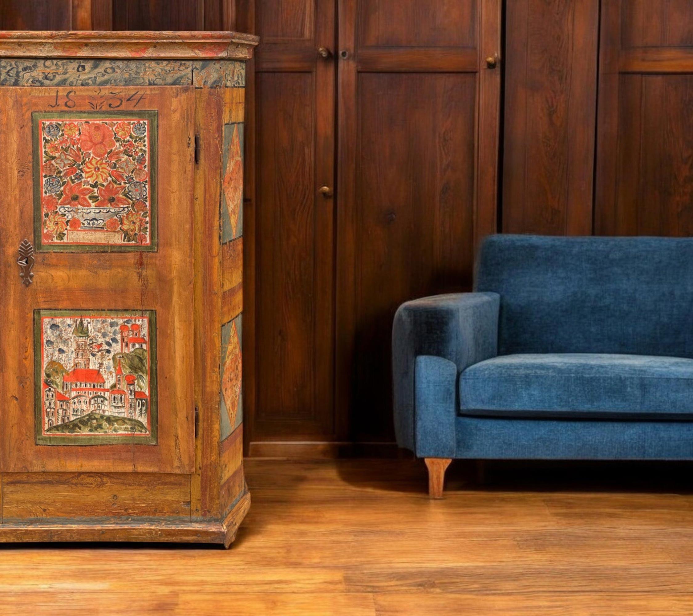 Armoire peinte à fleurs alpines de 1834 2