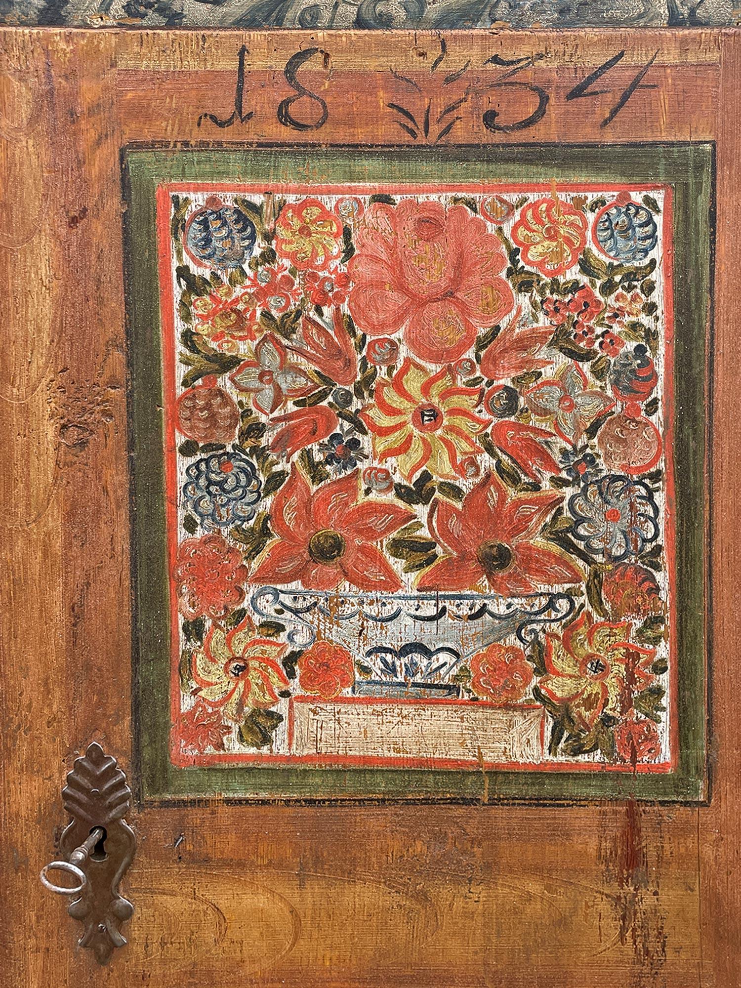 Armoire peinte à fleurs alpines de 1834 4