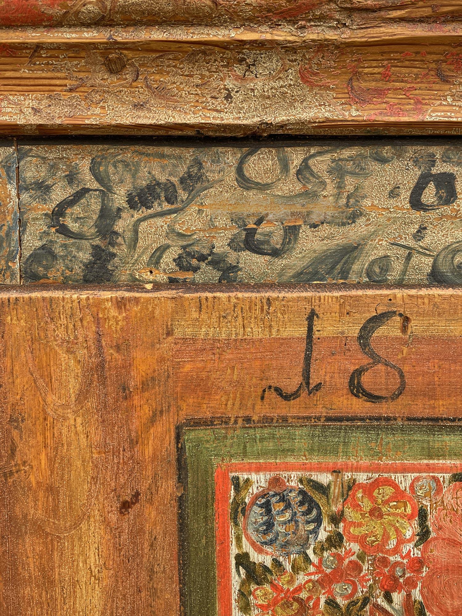 Armoire peinte à fleurs alpines de 1834 5