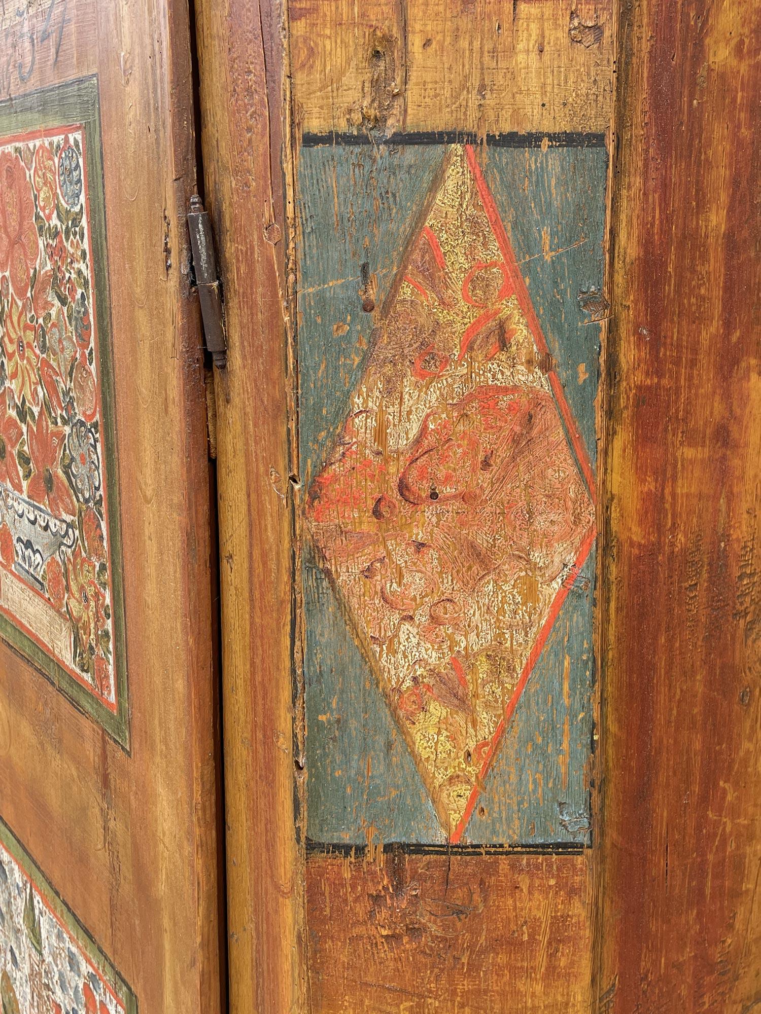 Armoire peinte à fleurs alpines de 1834 8
