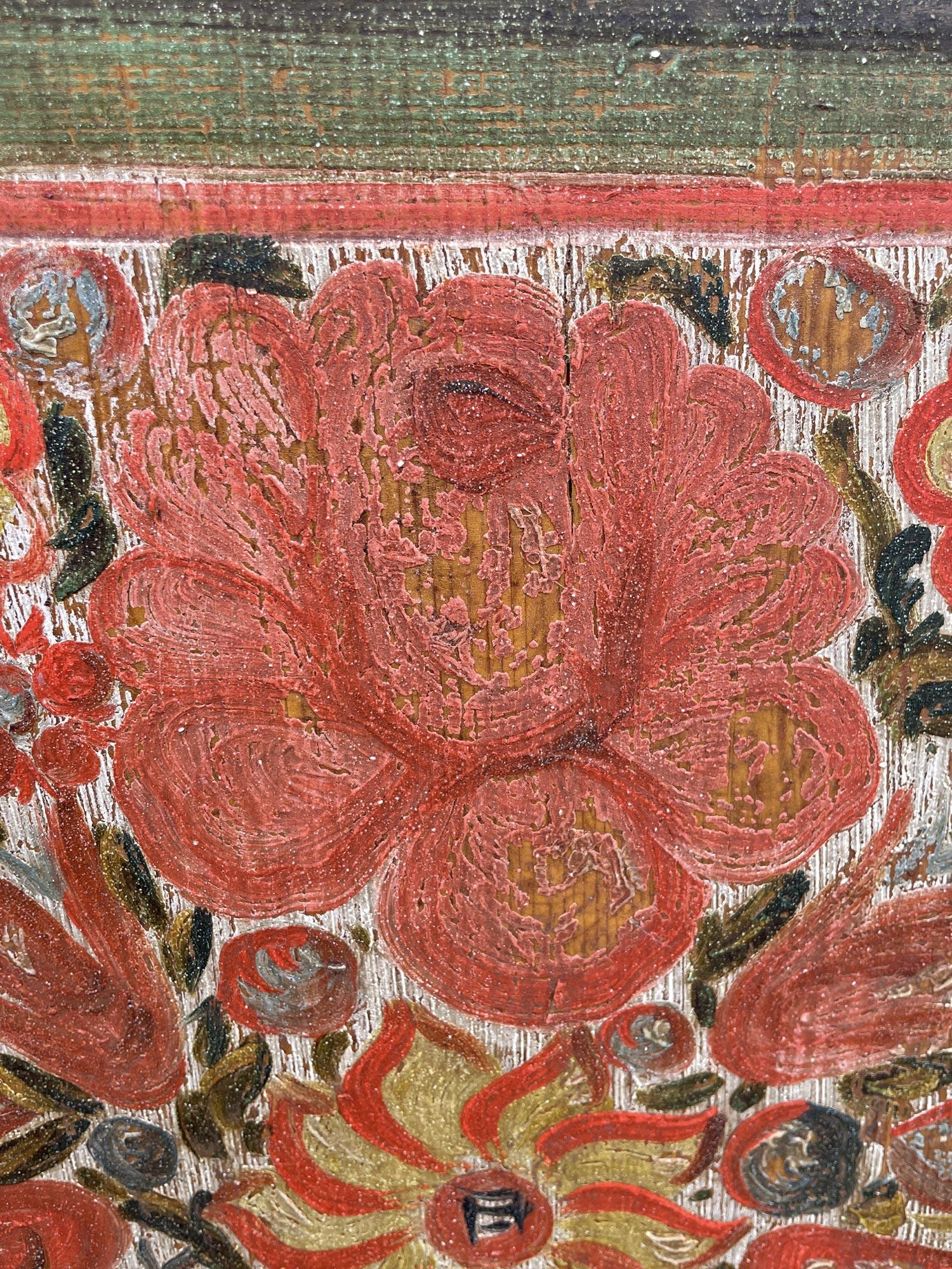 Armoire peinte à fleurs alpines de 1834 9