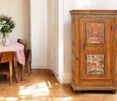1834 Alpine Floral Painted Cabinet