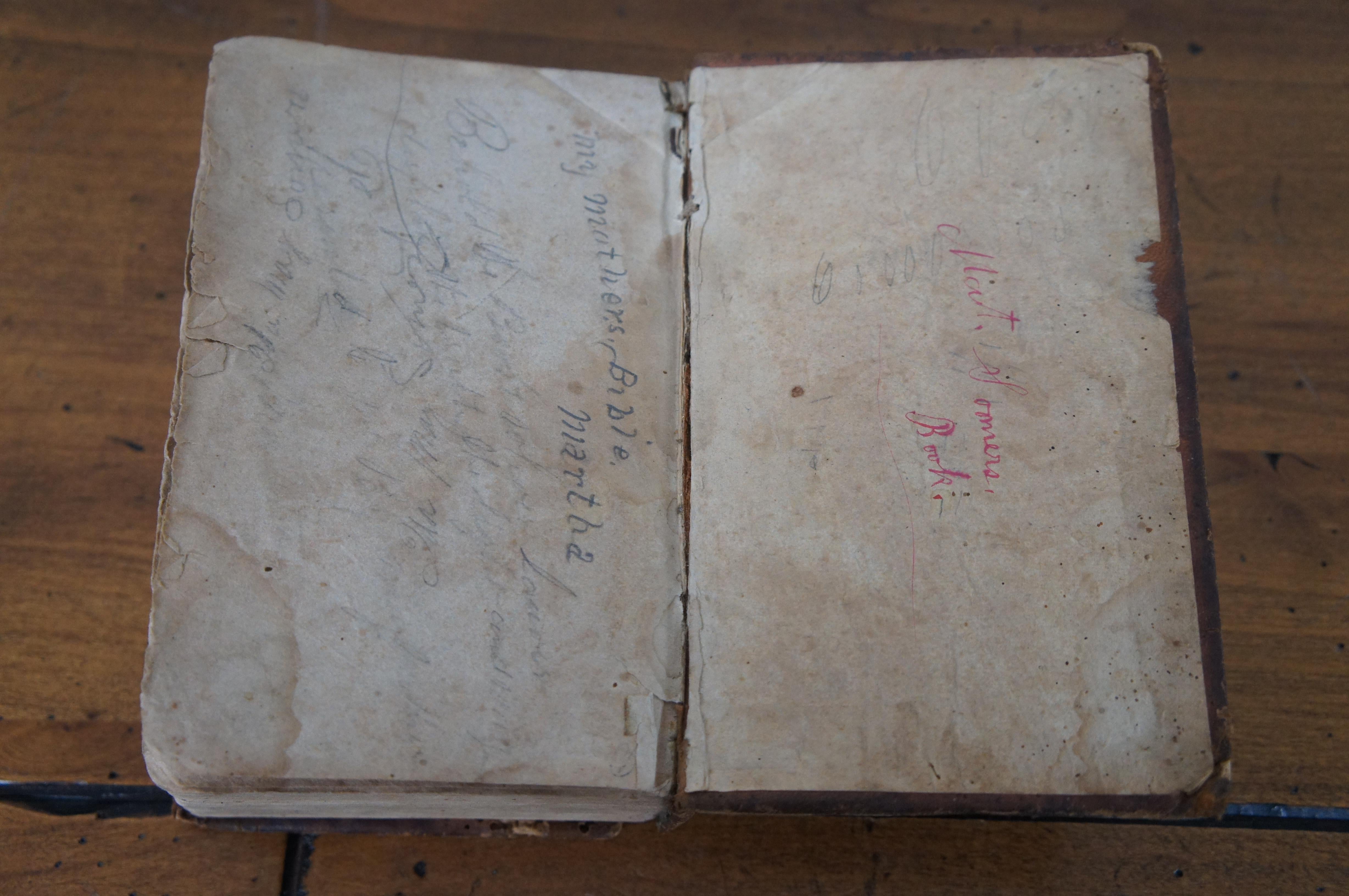 1834 Antique Morgan & Sanxay Leather Bound Holy Christian Bible 6