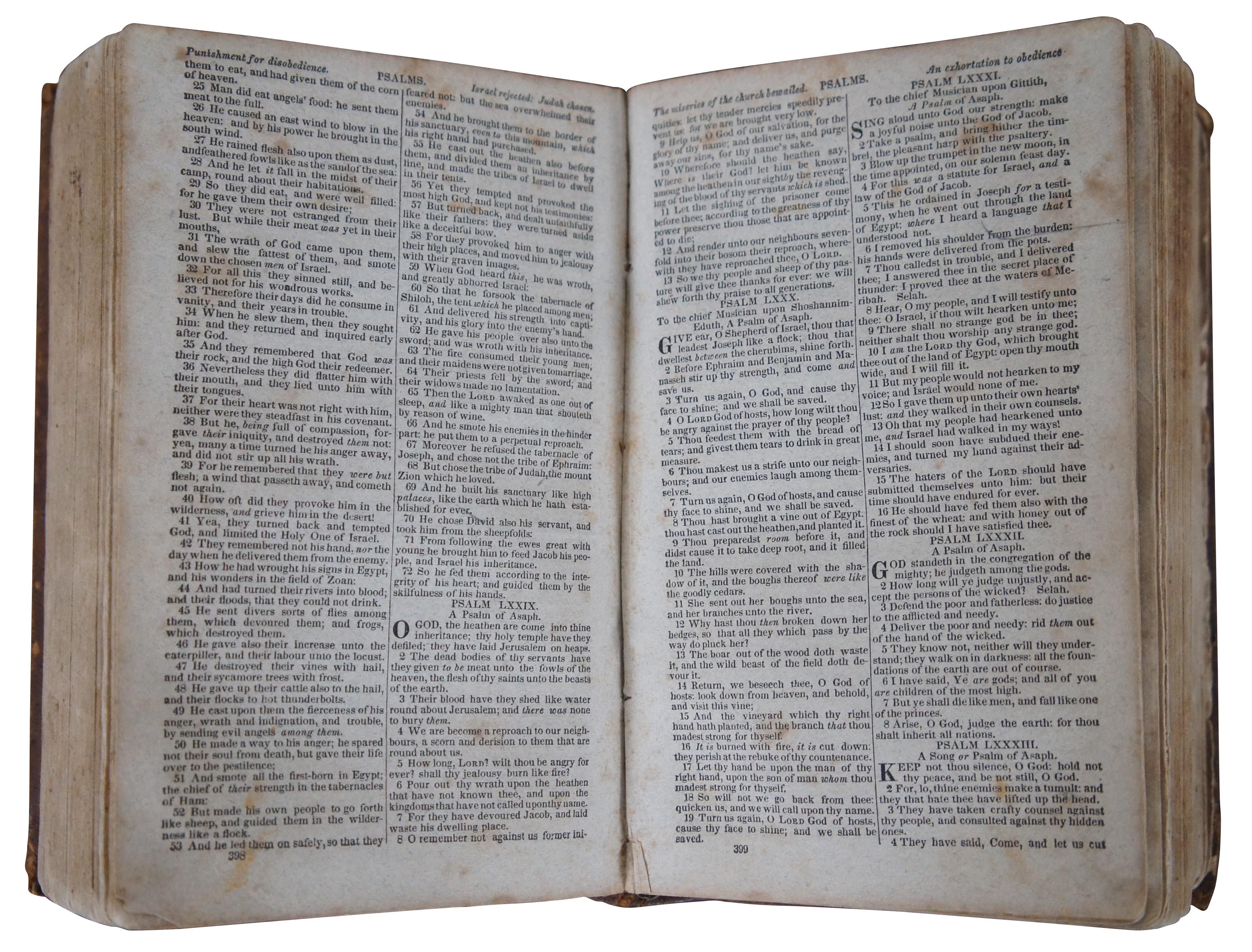 Early Victorian 1834 Antique Morgan & Sanxay Leather Bound Holy Christian Bible