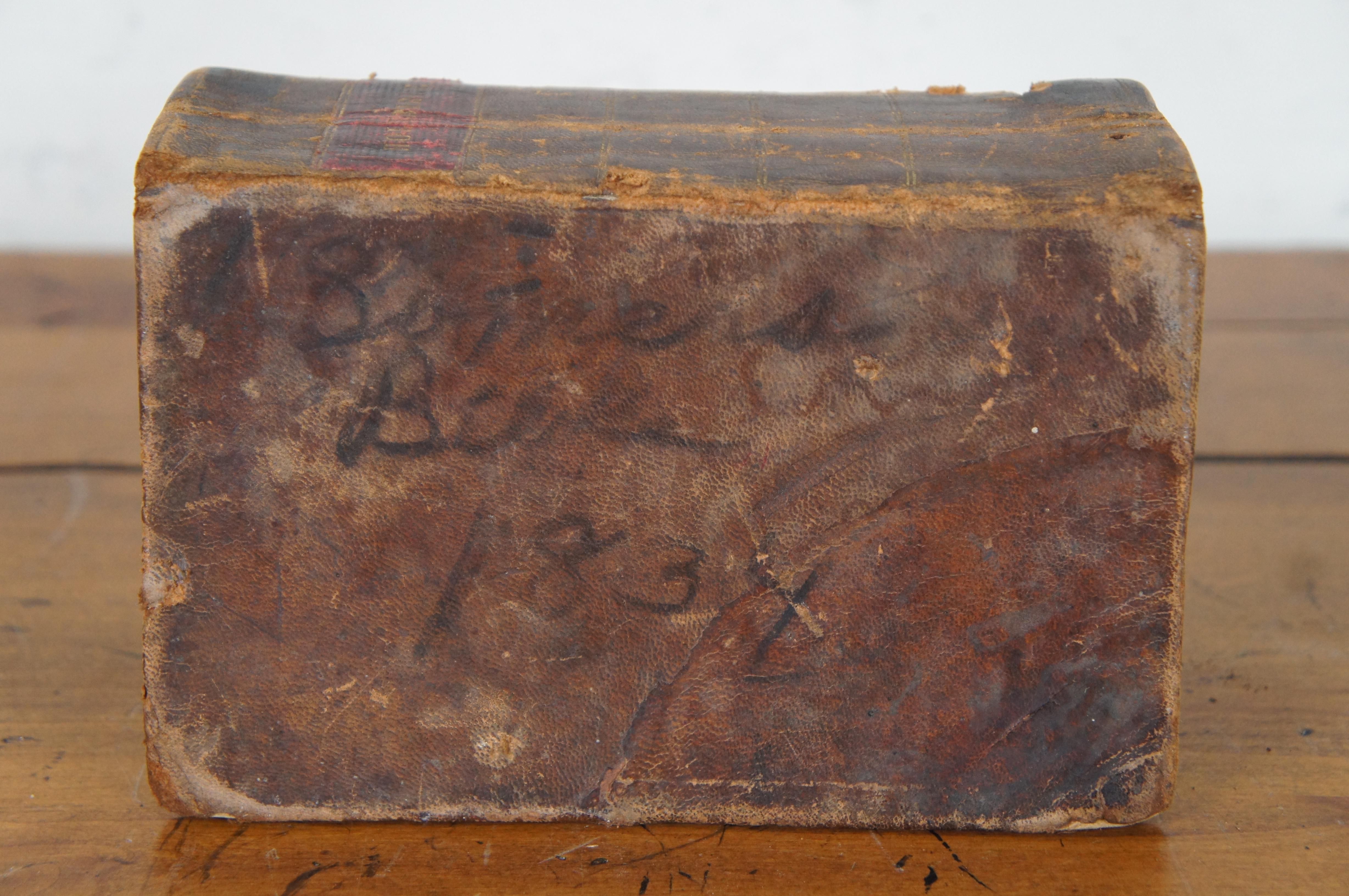1834 Antique Morgan & Sanxay Leather Bound Holy Christian Bible 1