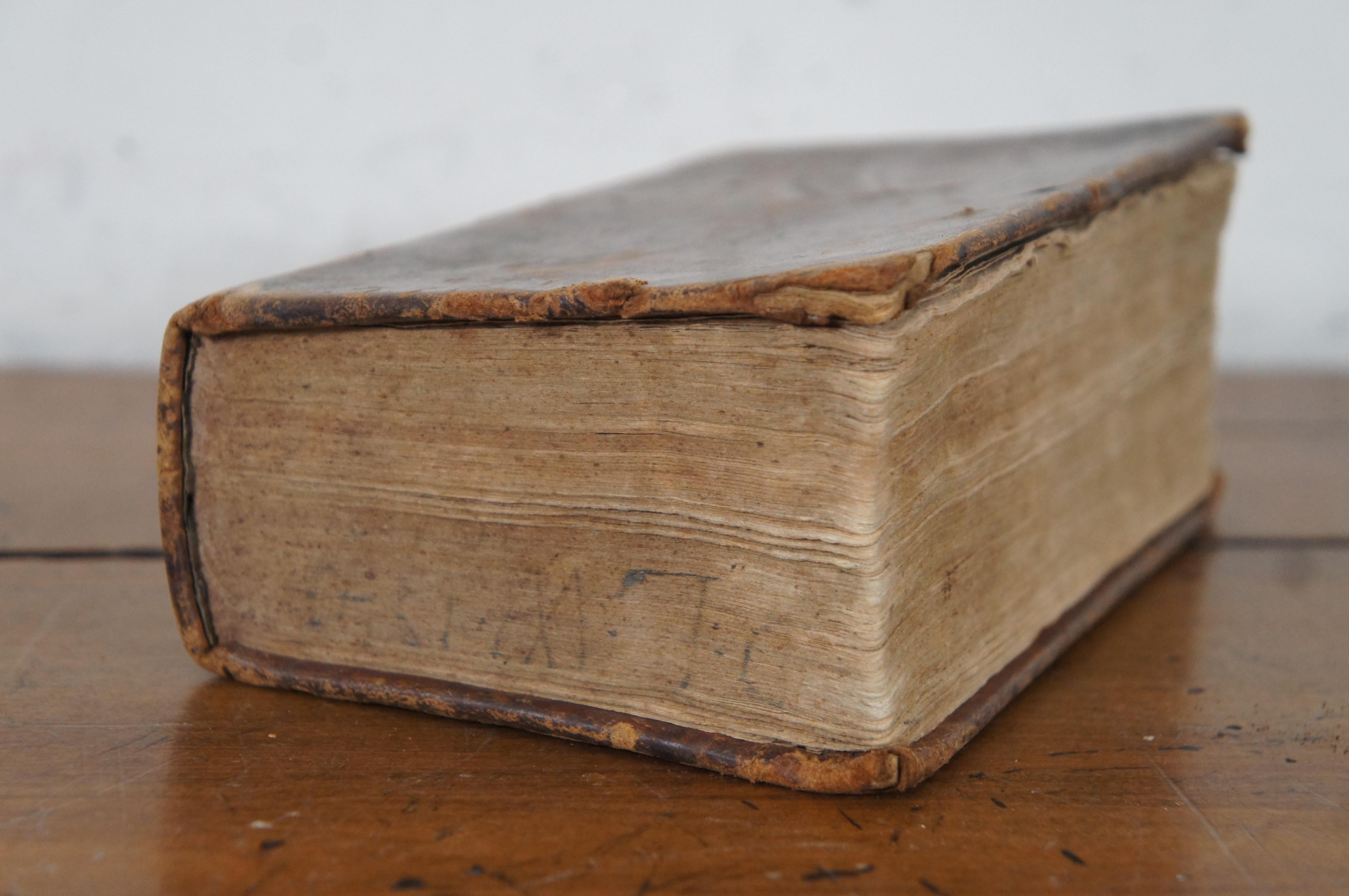 1834 Antique Morgan & Sanxay Leather Bound Holy Christian Bible 2