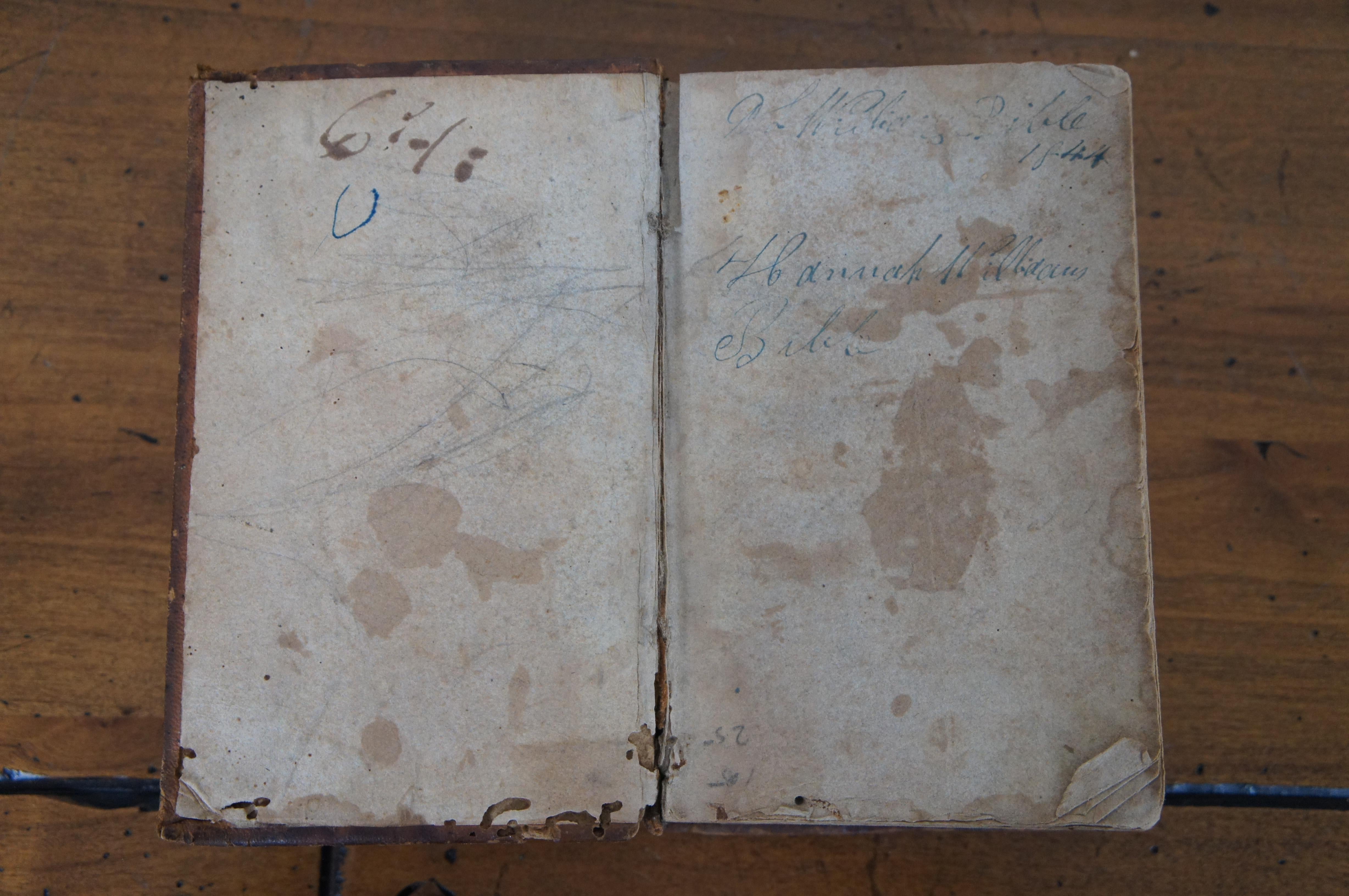 1834 Antique Morgan & Sanxay Leather Bound Holy Christian Bible 3