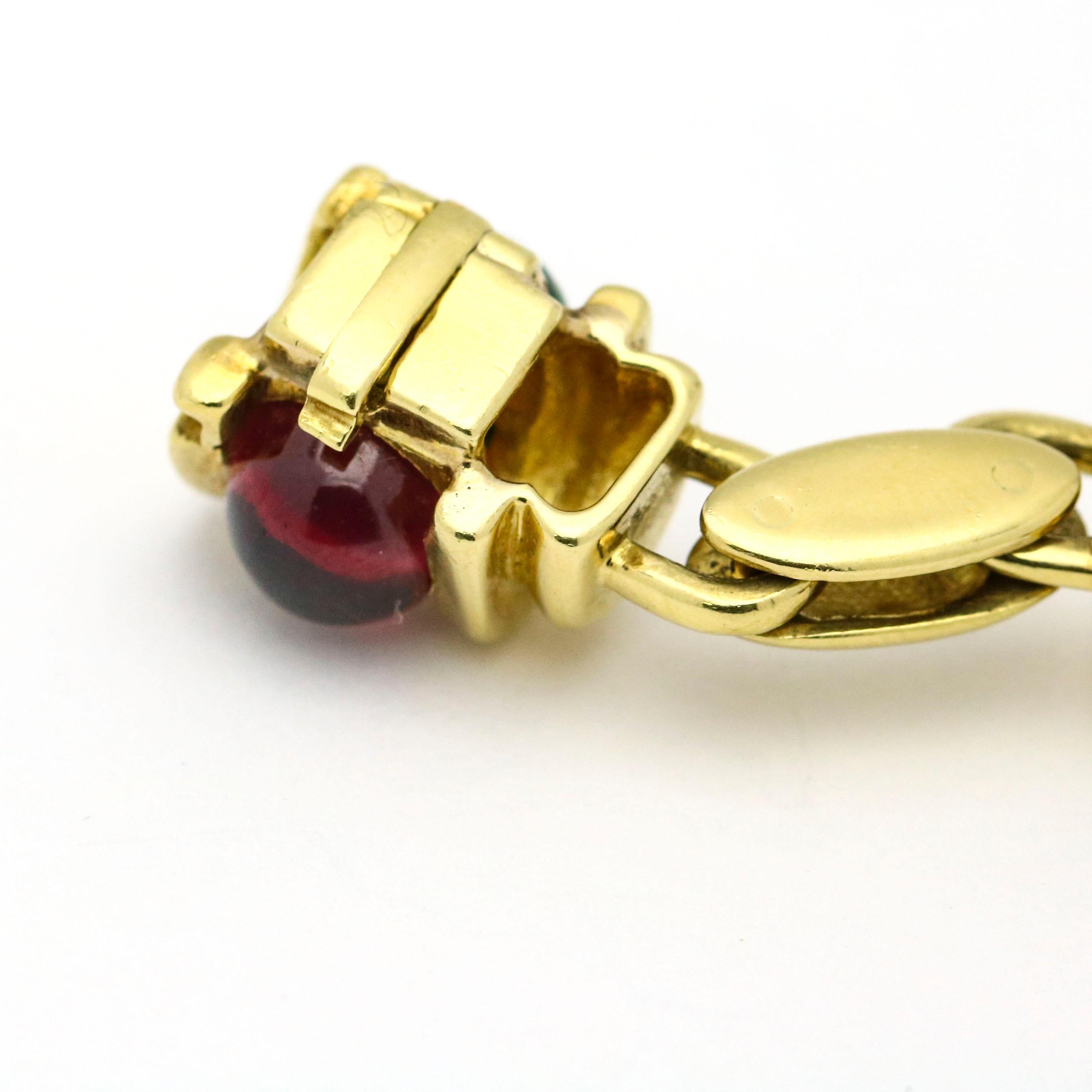 18.34 Carat Chrome Tourmaline Rubellite Diamond 18 Karat Yellow Gold Bracelet For Sale 1