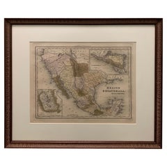 1834 Carte encadrée du Mexique et du Guatemala par H.S. Tanneur