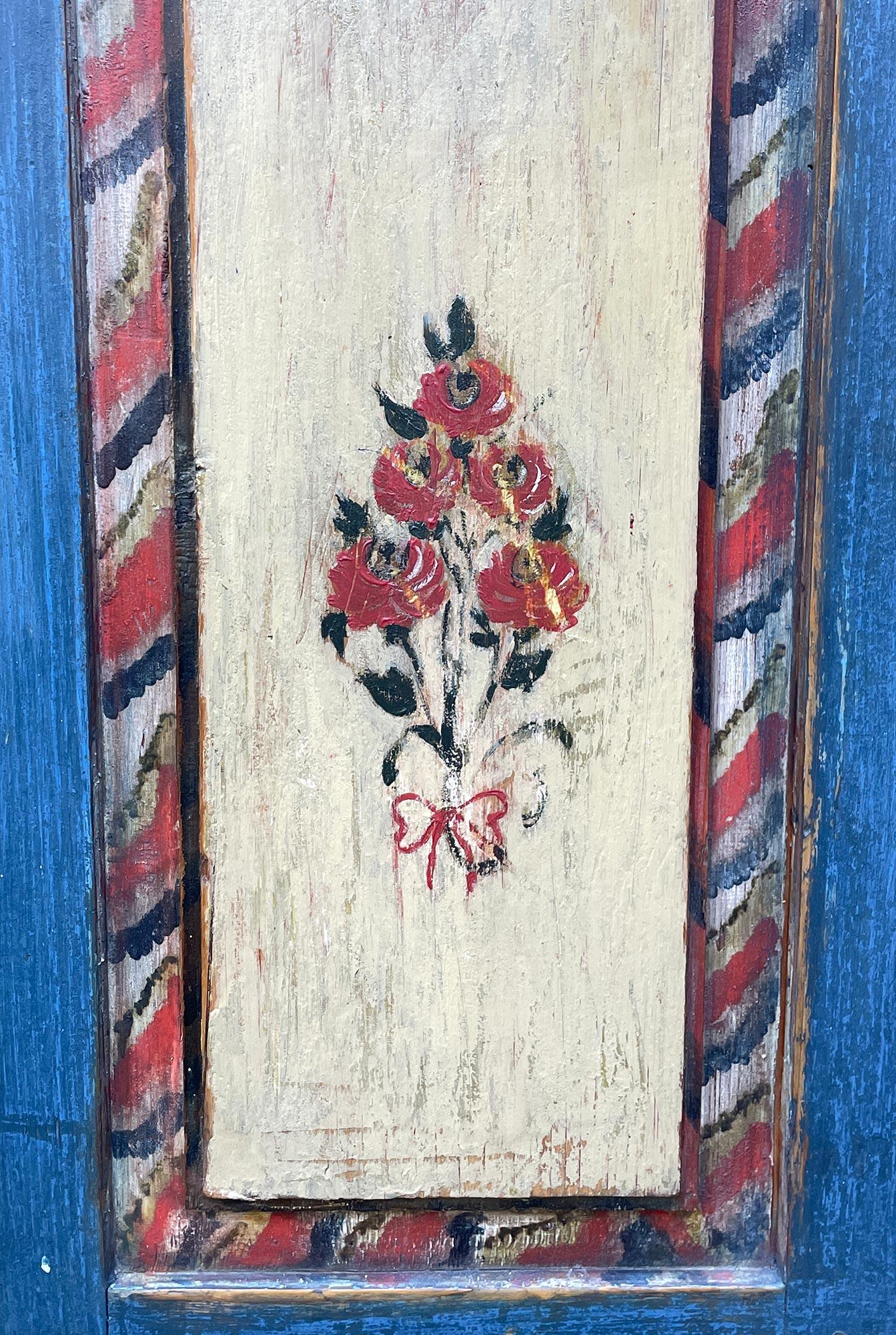 Armario con pintura floral azul de 1835 9