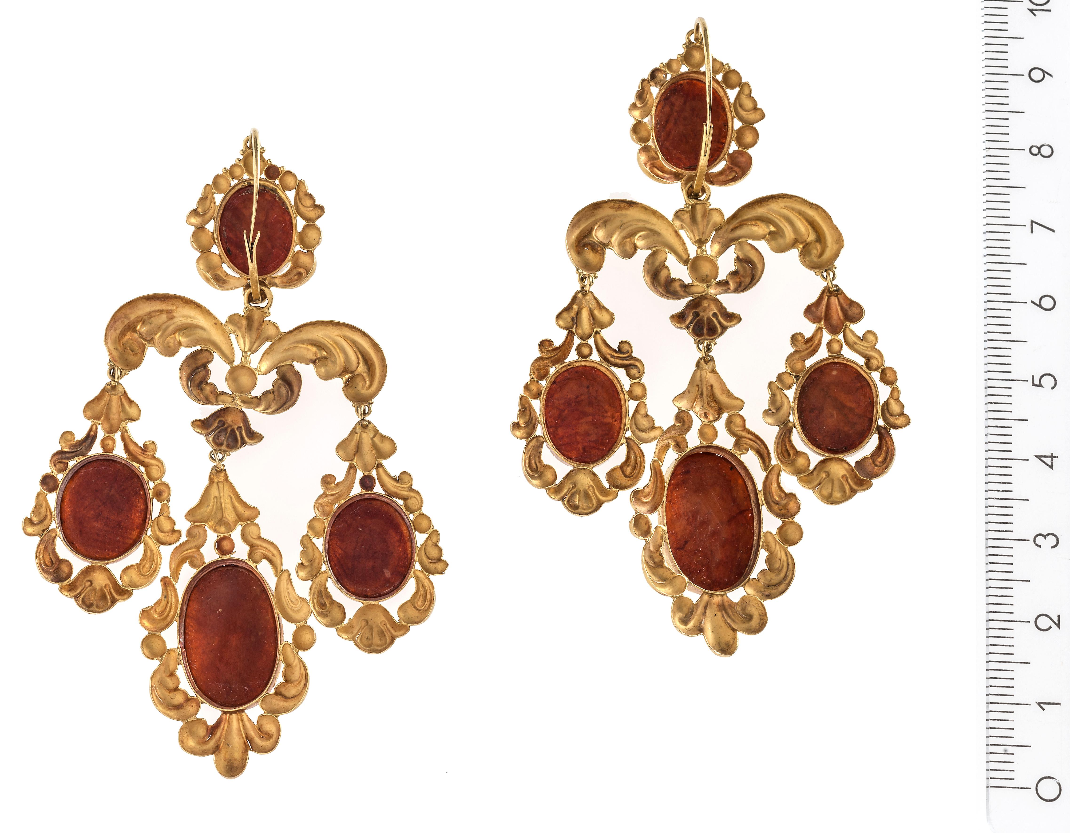 coral chandelier earrings