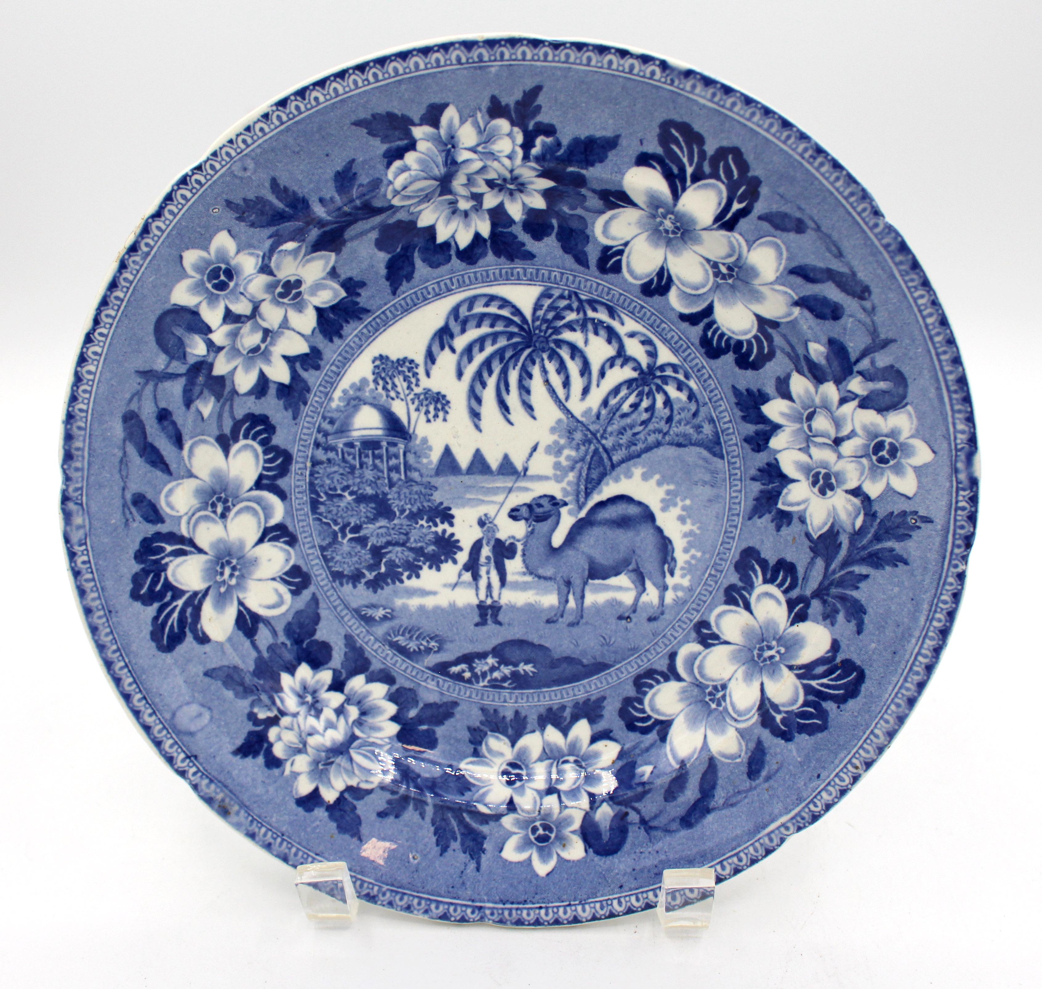 1836-1849 Paar Staffordshire-Teller von Pountney & Goldney (Viktorianisch)